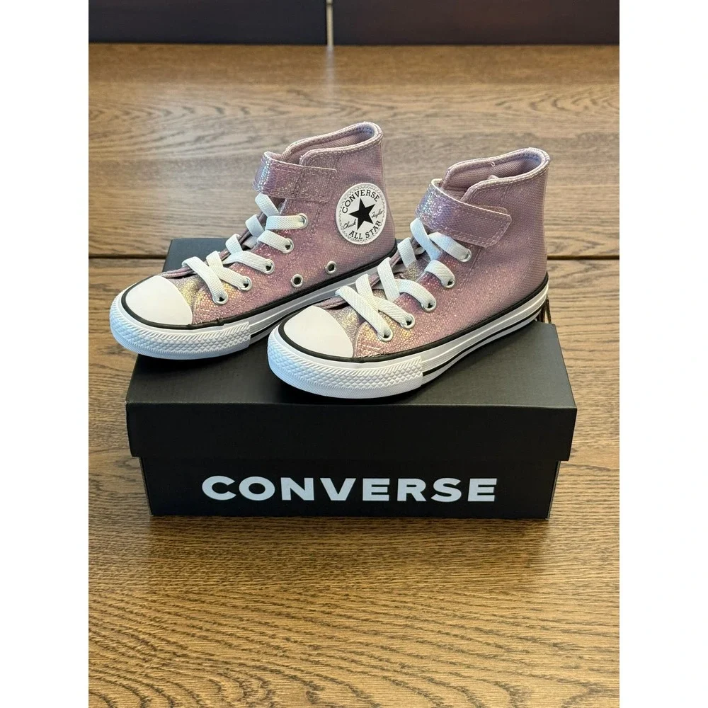 Converse Chuck Taylor All Star High Top Pink Glitter Sneakers Kids Size 11